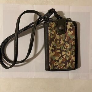 Camouflage‎ Crossbody Bag with Black Trim